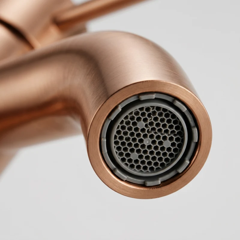 Mitigeur de lavabo or rose brossé