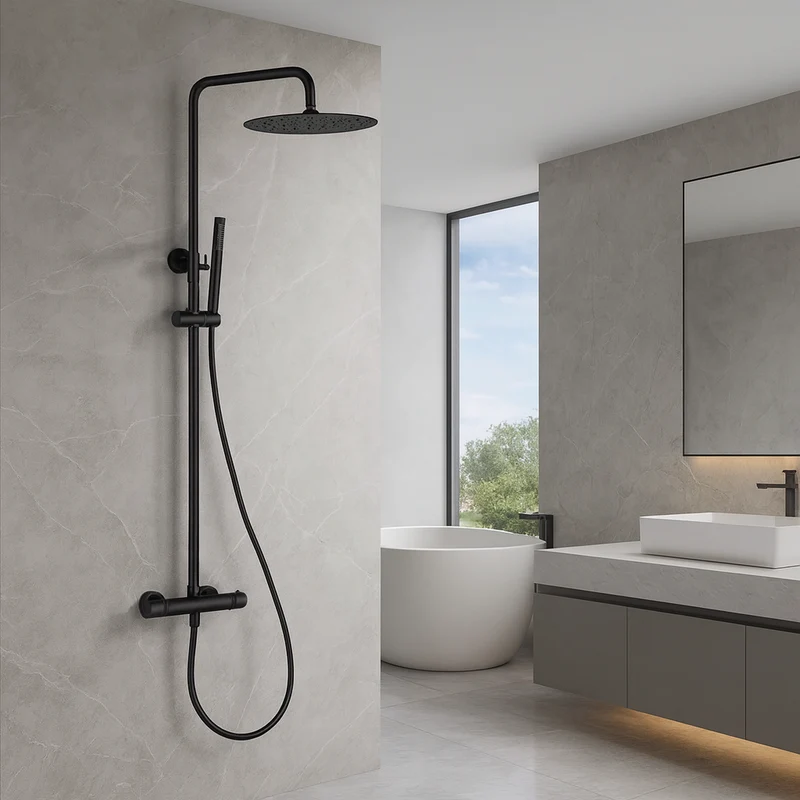 Colonne de douche thermostatique noir mate