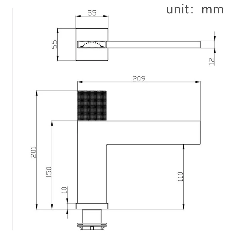 Mitigeur salle de bain gris brossé