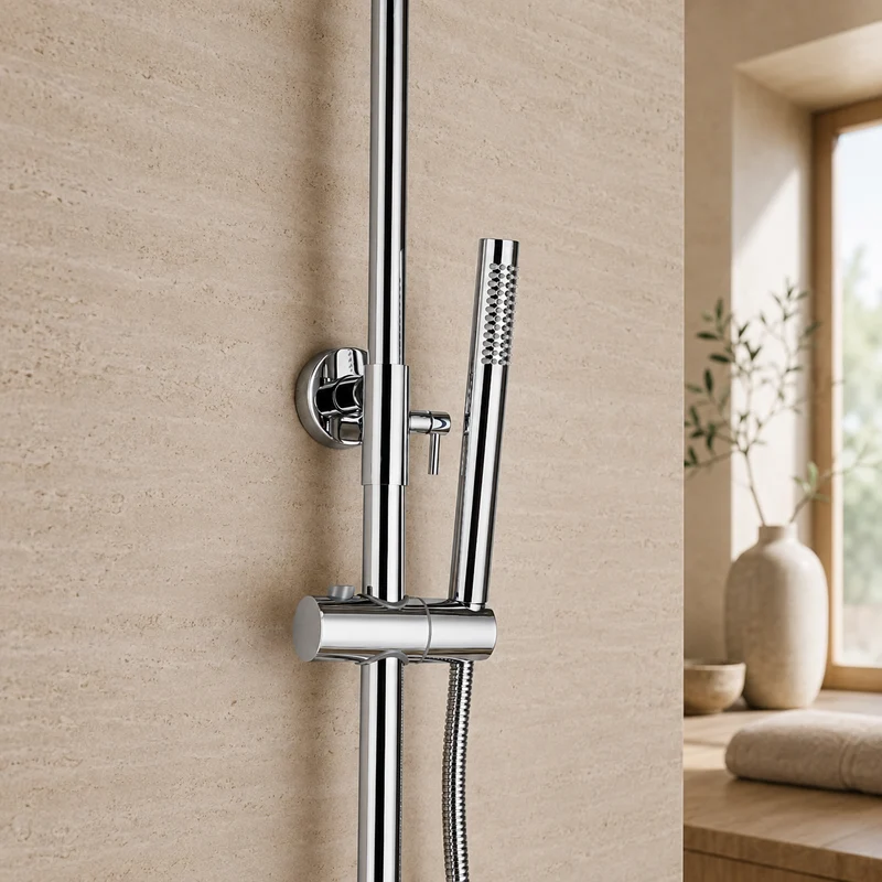 Colonne de douche thermostatique chromée
