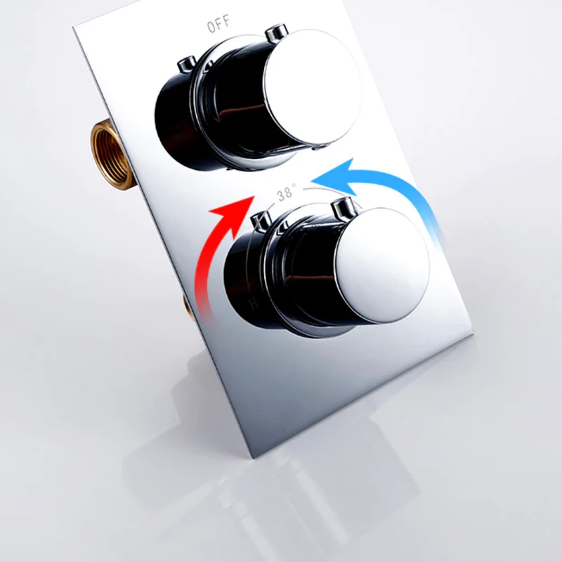 Colonne de douche thermostatique encastrée chromée