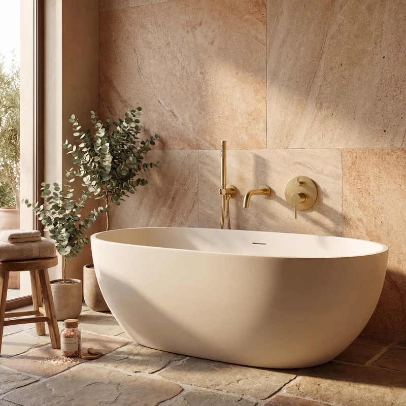 Mitigeur de bain encastré or brossé