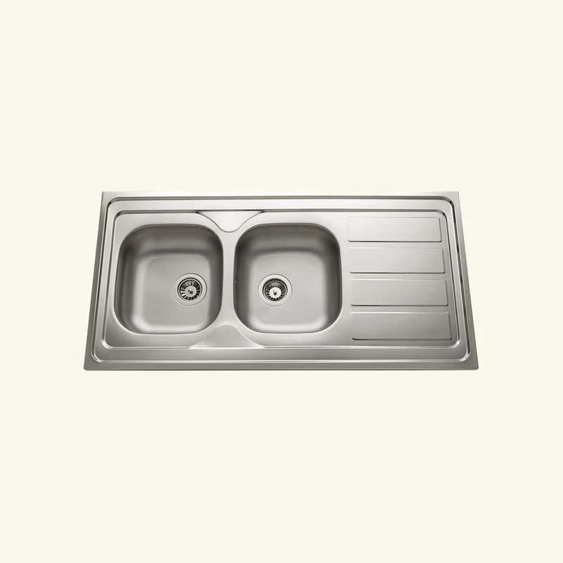 Vidage CUIPD663-A pour évier inox NINO 2 bacs 120 cm - Siphon gain de place