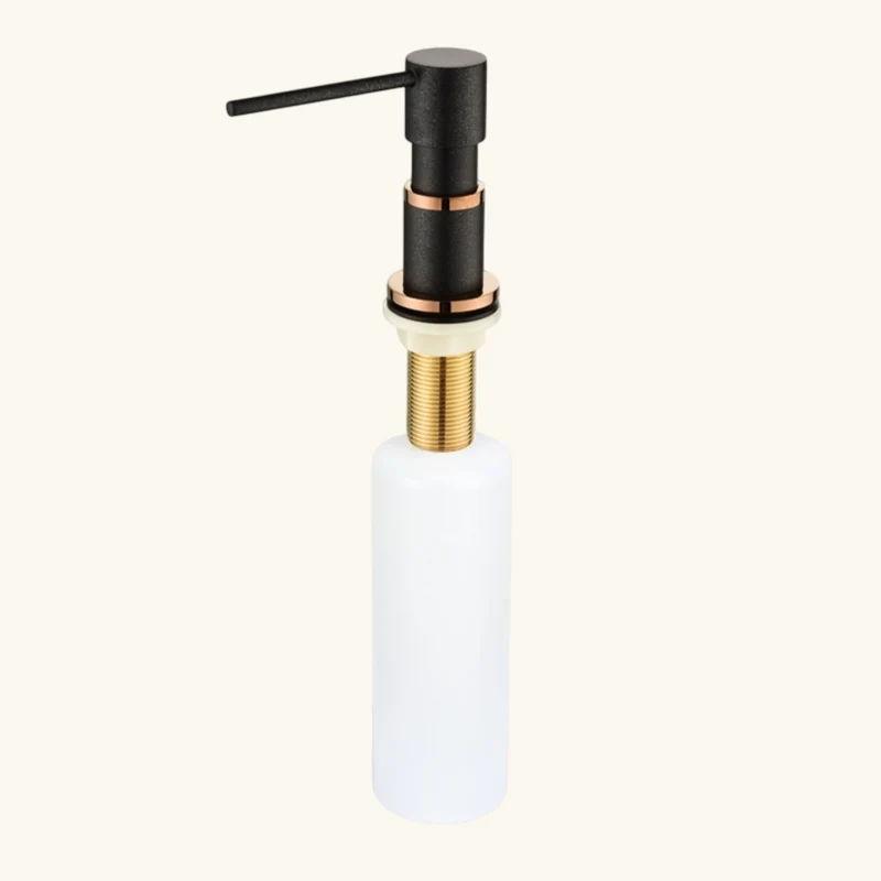 Distributeur savon cuisine encastrable Helika noir et cuivre