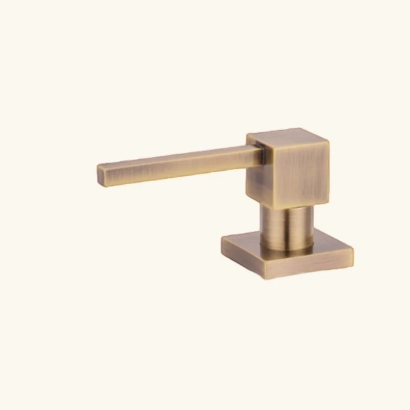 Distributeur savon carré encastrable Helika laiton vieux bronze