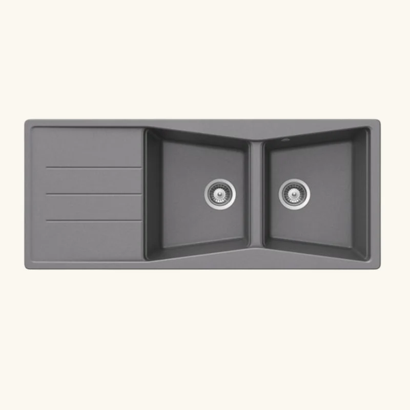 Vidage automatique gain de place CUIPD316 pour évier 2 bacs - Siphon gain de place