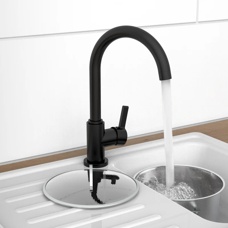 Robinet mitigeur cuisine Instmaier LEONA noir mat