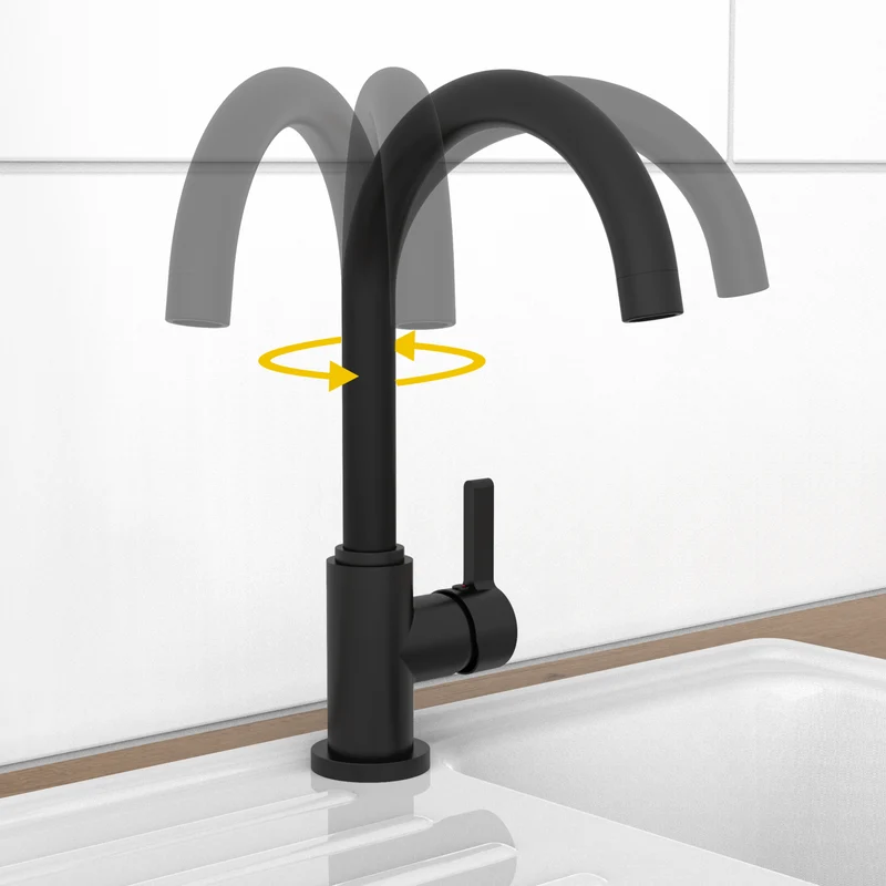 Robinet mitigeur cuisine Instmaier LEONA noir mat