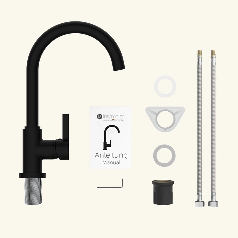 Robinet mitigeur cuisine Instmaier LEONA noir mat