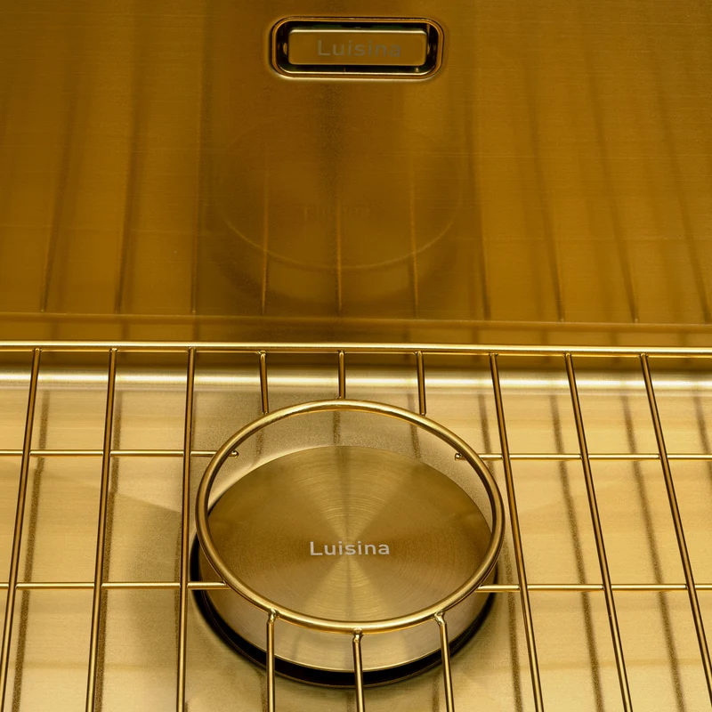 Cache bonde Luisina inox PVD doré diamètre 90 cm