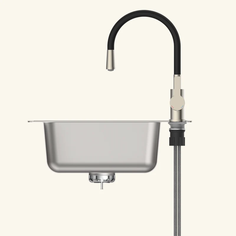 Robinet rabattable noir et inox Eisl FLEXO