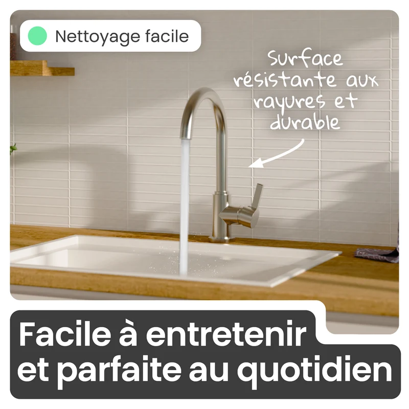 Robinet mitigeur cuisine Instmaier LEONA inox