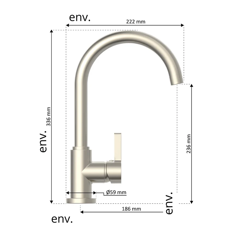 Robinet mitigeur cuisine Instmaier LEONA inox
