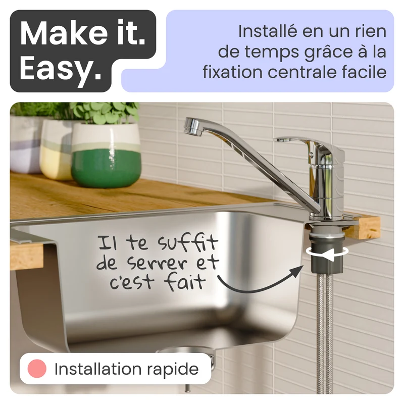 Robinet mitigeur cuisine Instmaier VERA chromé