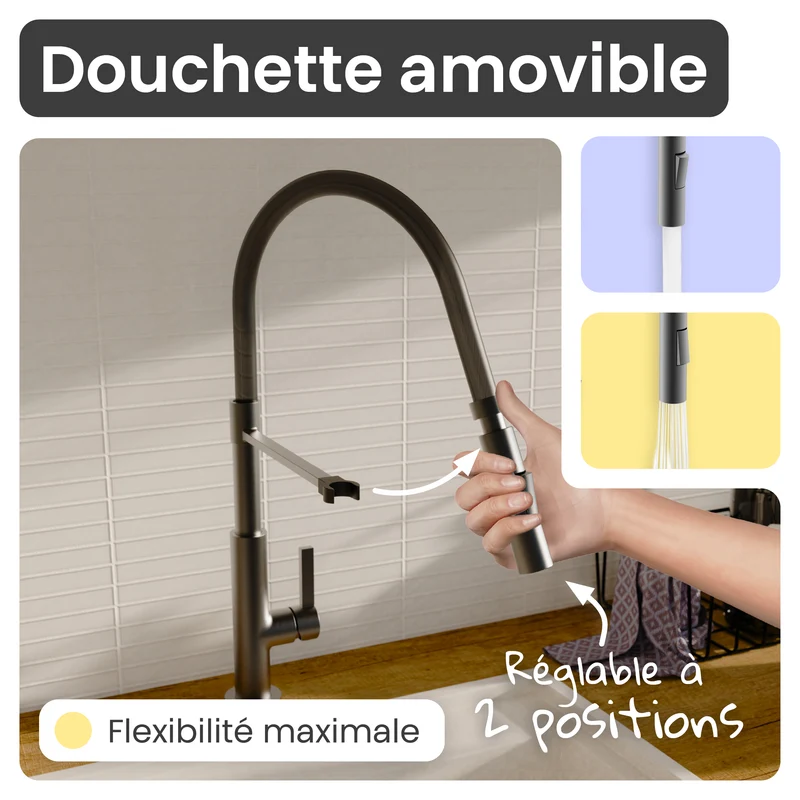 Robinet douchette Instmaier NOVA anthracite