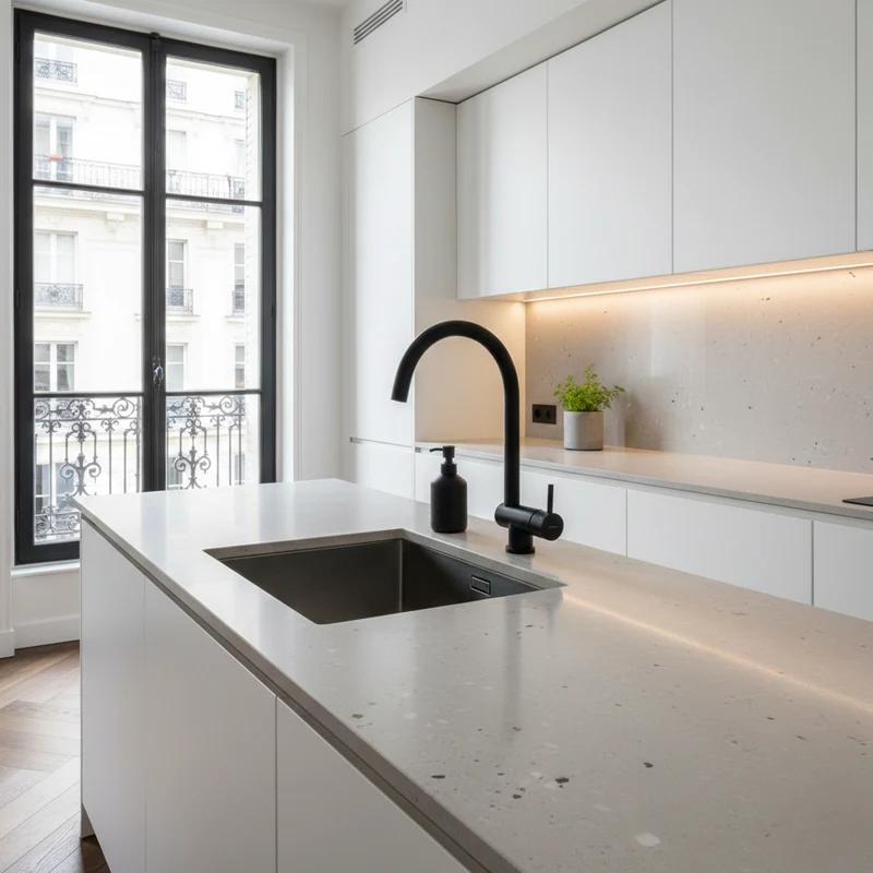 Robinet rabattable Inox PVD noir mat ACHILLE