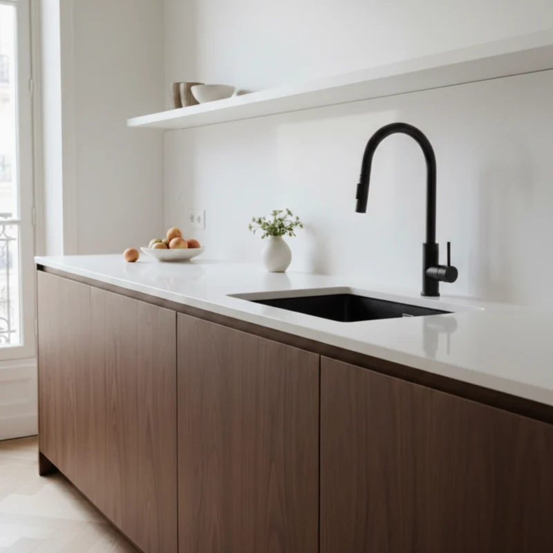 Robinet douchette Luisina inox massif noir mat MARCEAU