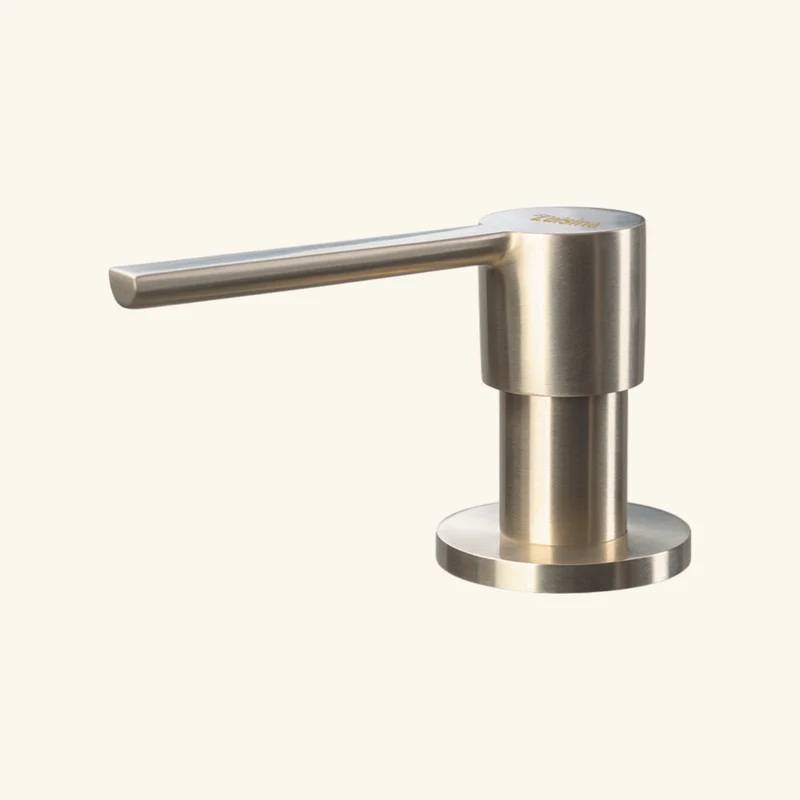 Distributeur savon cuisine encastrable Luisina inox revêtement PVD doré or clair