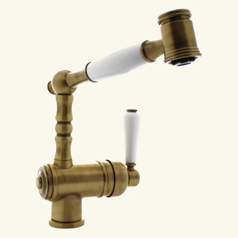 Robinet douchette vintage laiton vieux bronze Chambord ADELIN