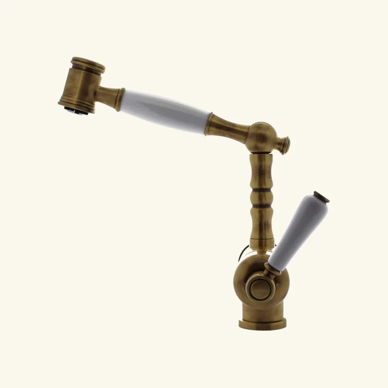 Robinet douchette vintage laiton vieux bronze Chambord ADELIN
