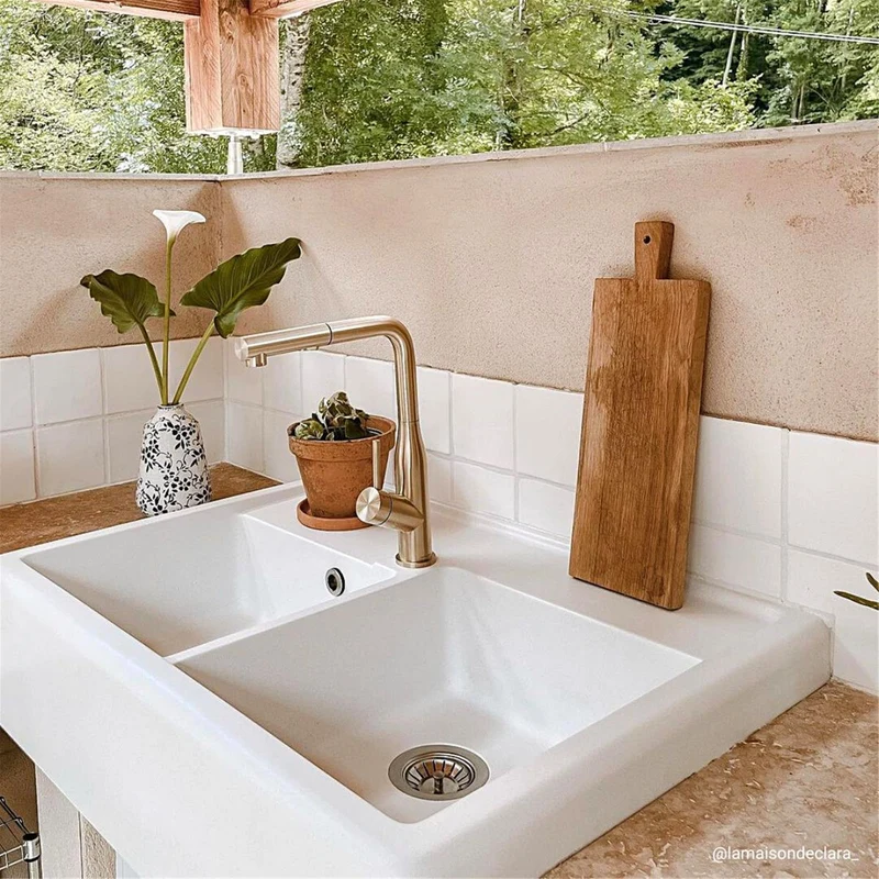 Robinet douchette Luisina inox PVD doré ARCHIE