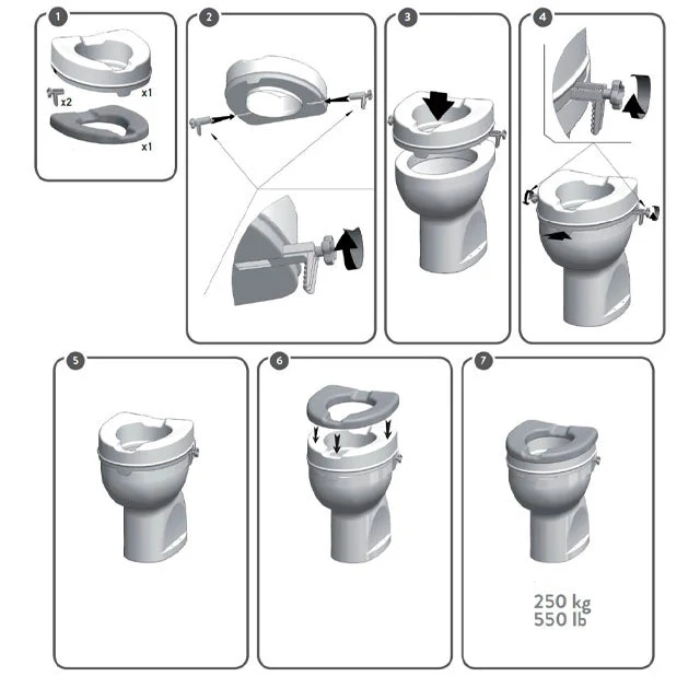 Rehausseur de WC Souple de 10 cm avec Couvercle pour Adultes