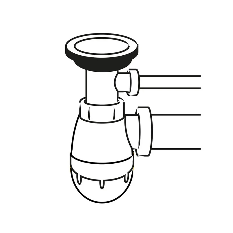 Vidage automatique 1 bac CUIPD254 pour évier Villeroy & Boch ARCHITECTURA - Siphon gain de place