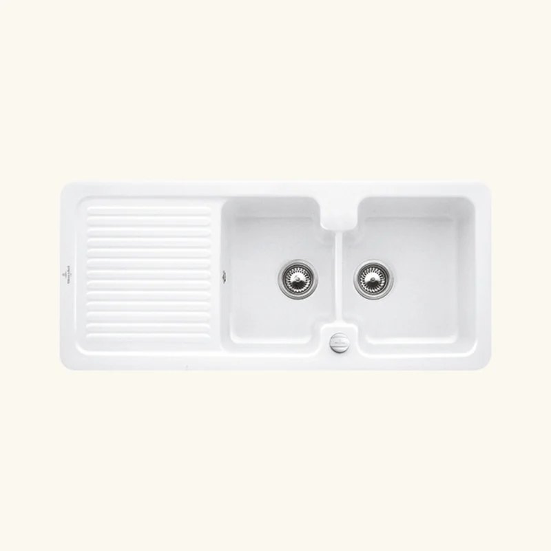 Vidage automatique 2 bacs CUIPD018 pour évier Villeroy & Boch SUWAY PURE - Siphon gain de place