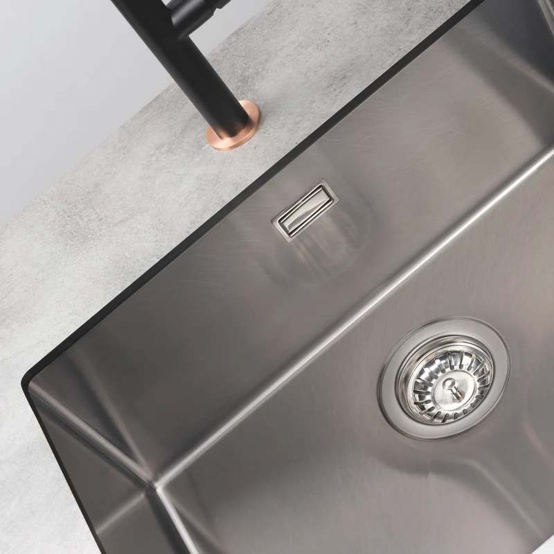 Vidage manuel 1 bac CUIPD245 pour évier inox Luisina VIBRATO - Siphon gain de place