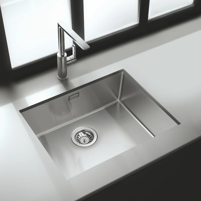 Vidage manuel 1 bac CUIPD245 pour évier inox Luisina VIBRATO - Siphon gain de place