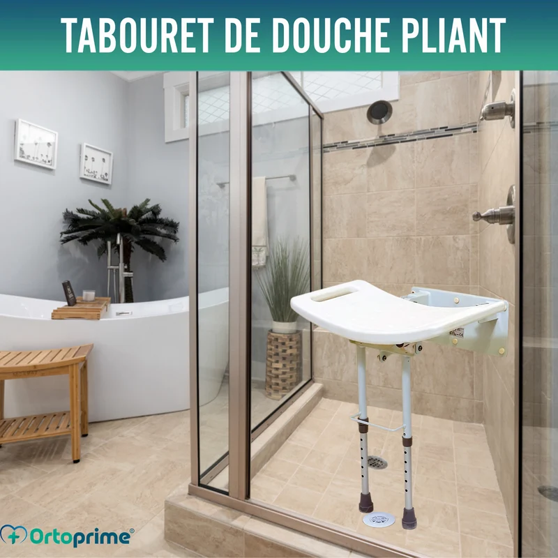Tabouret Mural Pliable pour Douches | 2 options de modèle