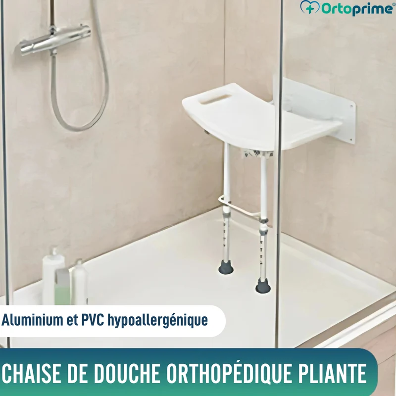 Tabouret Mural Pliable pour Douches | 2 options de modèle