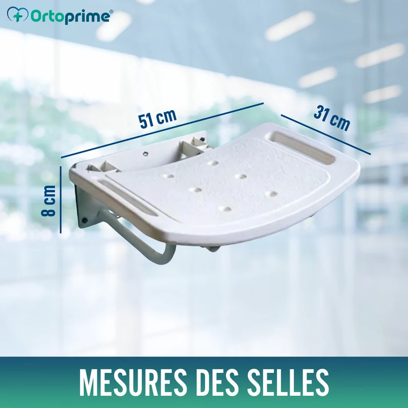 Tabouret Mural Pliable pour Douches | 2 options de modèle