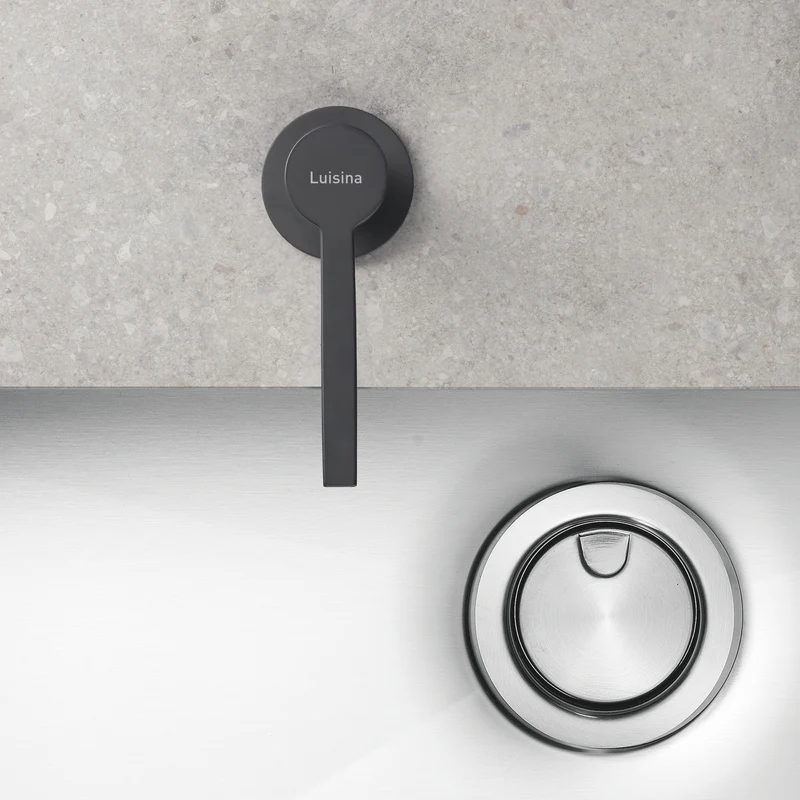 Distributeur savon cuisine encastrable Luisina inox revêtement PVD noir mat