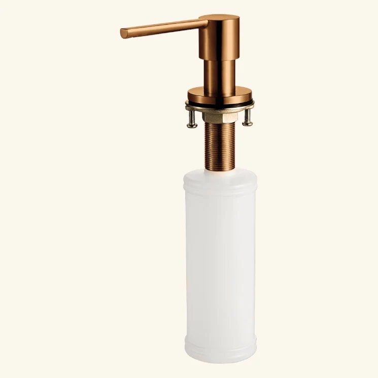 Distributeur savon cuisine encastrable Luisina inox massif revêtement PVD cuivre