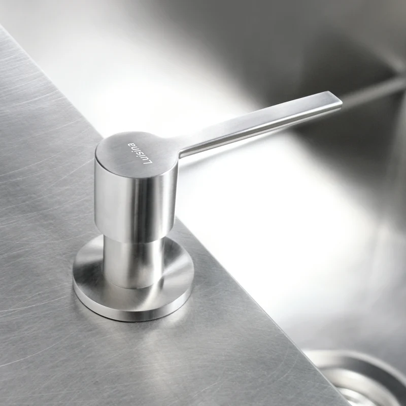 Distributeur savon cuisine encastrable Luisina inox massif