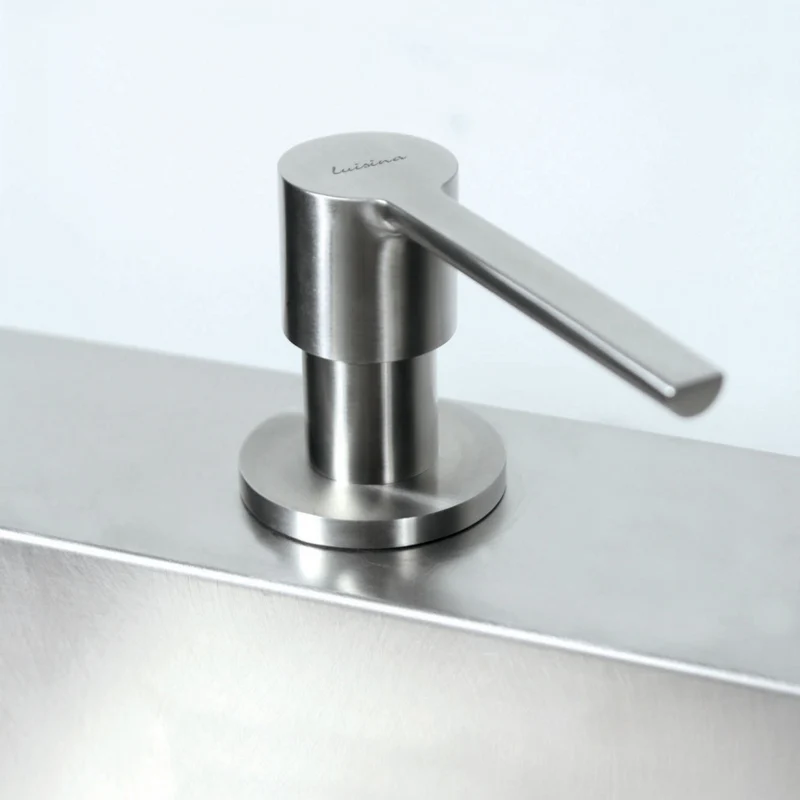 Distributeur savon cuisine encastrable Luisina inox massif
