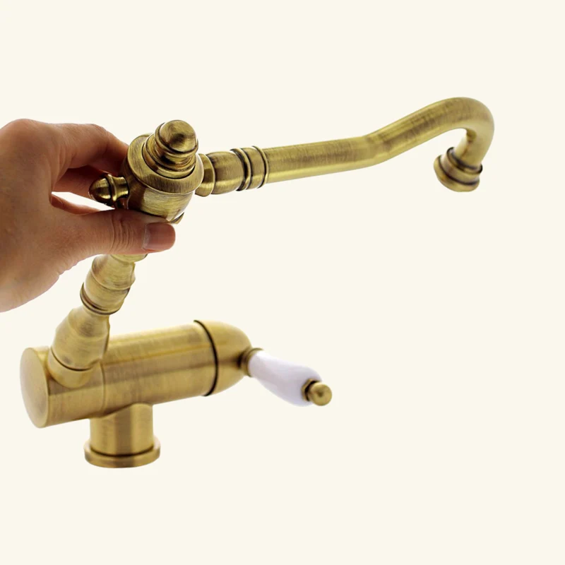Robinet rabattable vintage laiton vieux bronze Paffoni GASTON