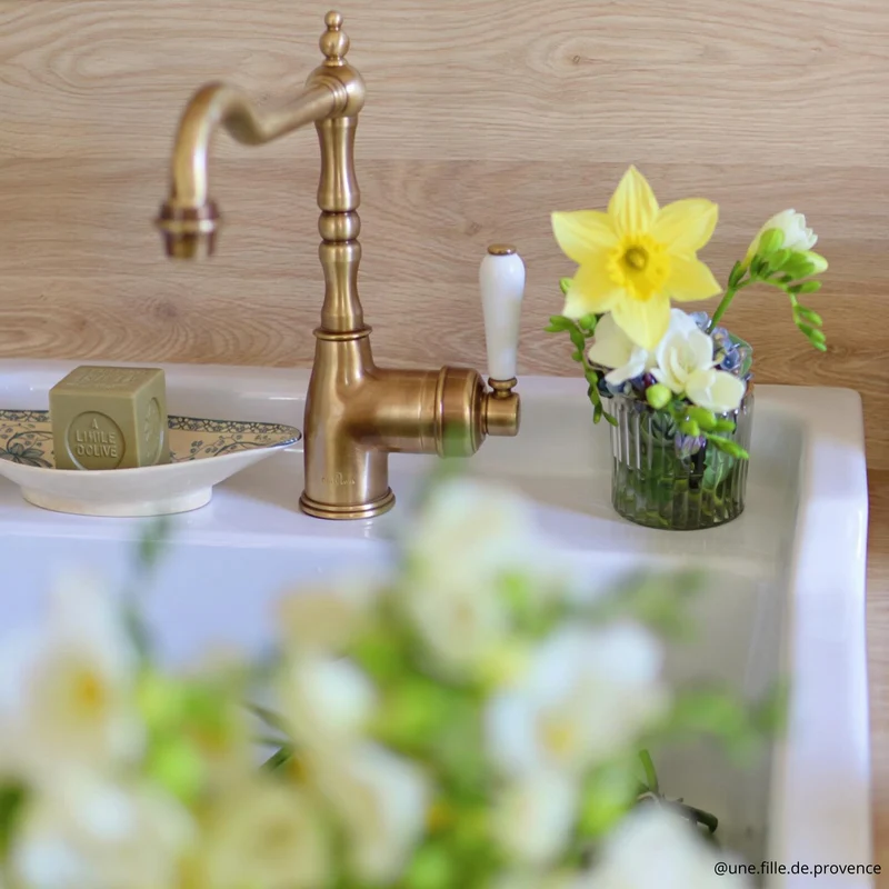 Robinet vintage laiton vieux bronze Chambord EDMOND