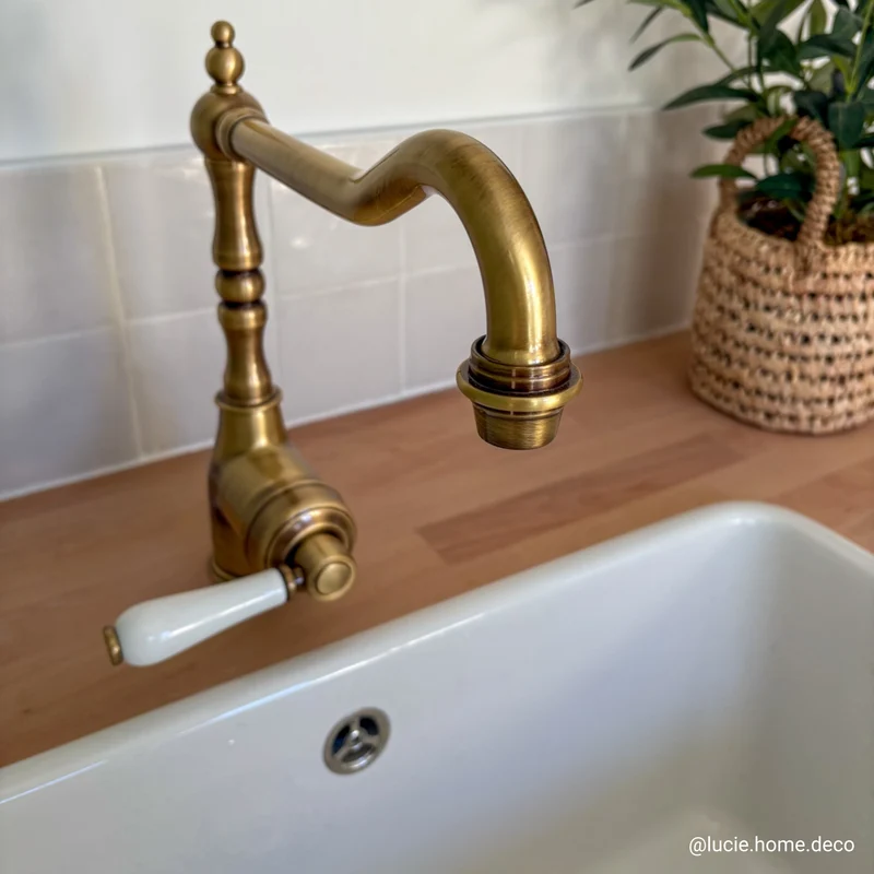 Robinet vintage laiton vieux bronze Chambord EDMOND