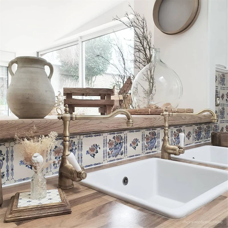 Robinet vintage laiton vieux bronze Chambord EDMOND