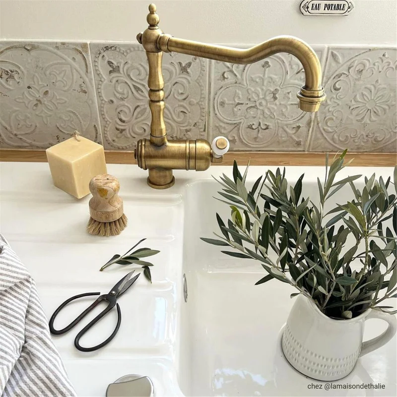 Robinet vintage laiton vieux bronze MARIUS