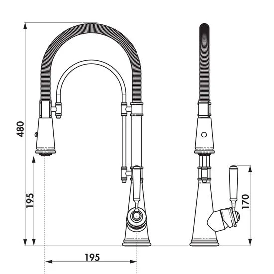 Robinet douchette vintage chromé Chambord MALO