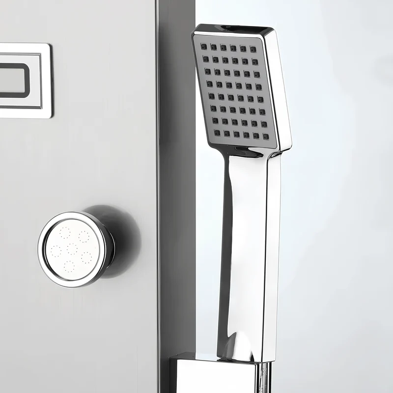 Colonne de Douche Hydromassante en Nickel Brossé