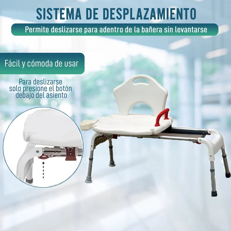 Chaise Glissante à Hauteur Réglable pour Accès à la Baignoire
