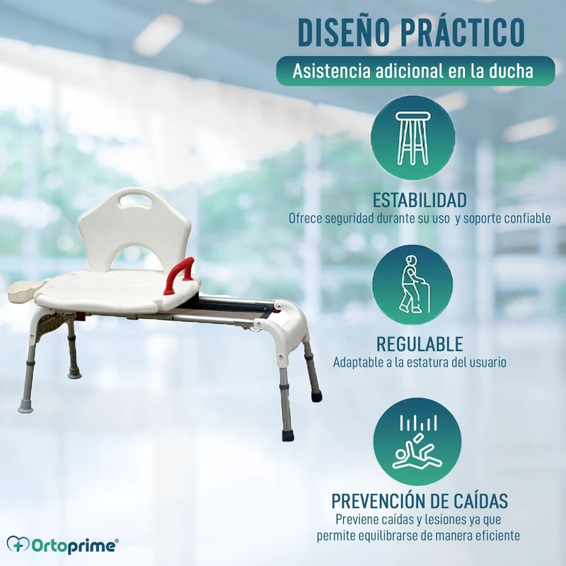 Chaise Glissante à Hauteur Réglable pour Accès à la Baignoire