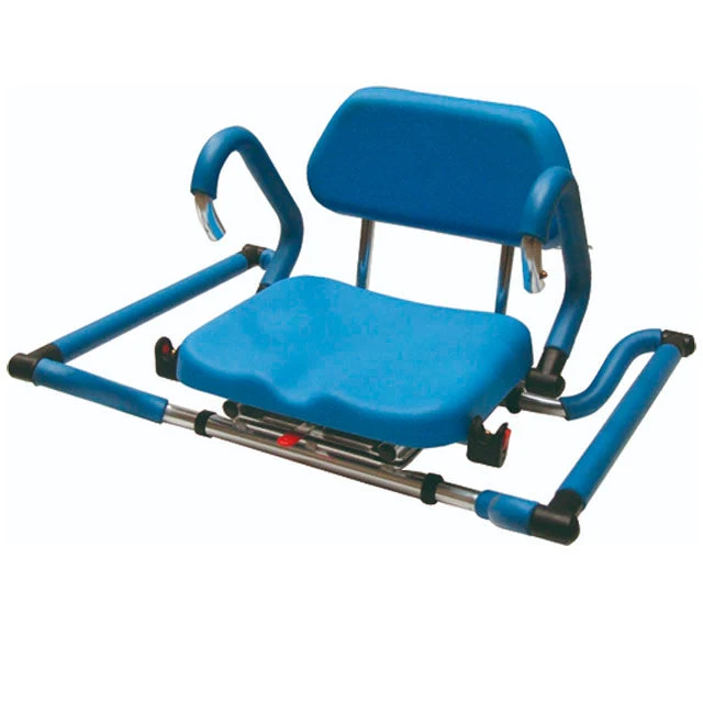 Chaise Pivotante de Baignoire Réglable avec Siège Rembourré et Accoudoirs
