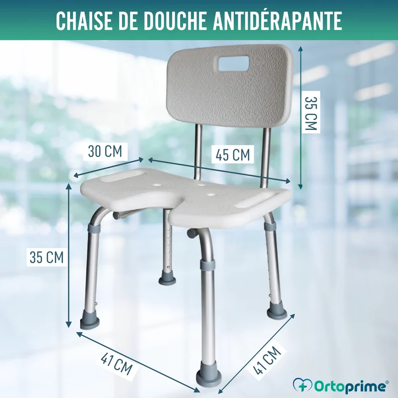 Chaise de Douche pour Personnes âgées avec Siège en U et Hauteur Réglable