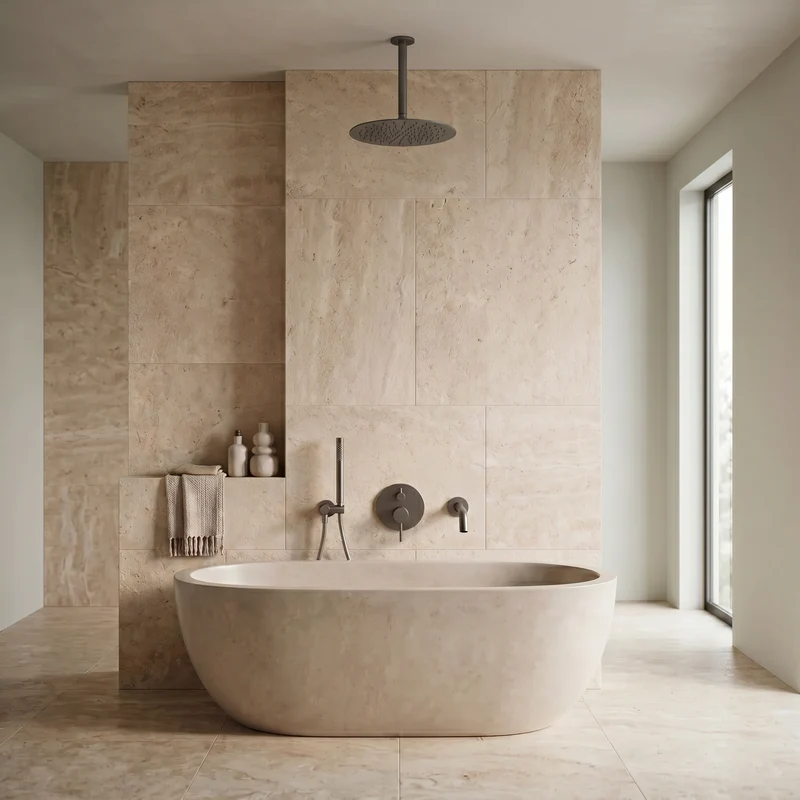 Kit de bain et douche encastré gris brossé