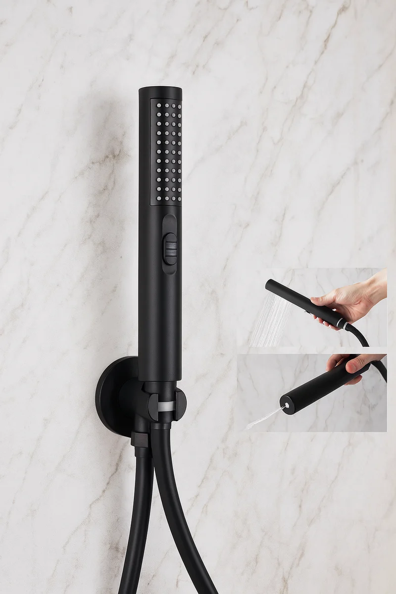 Colonne de douche encastrable noir mate